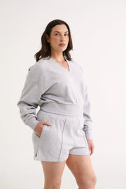PRIMI II CHARLOTTE V NECK JUMPER - Grey