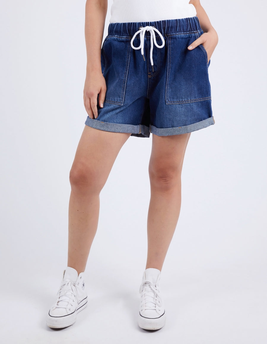 Elm Lifestyle II EMMA Relaxed Denim Short - Dark Blue