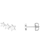 Trio Star Ear Studs - Silver