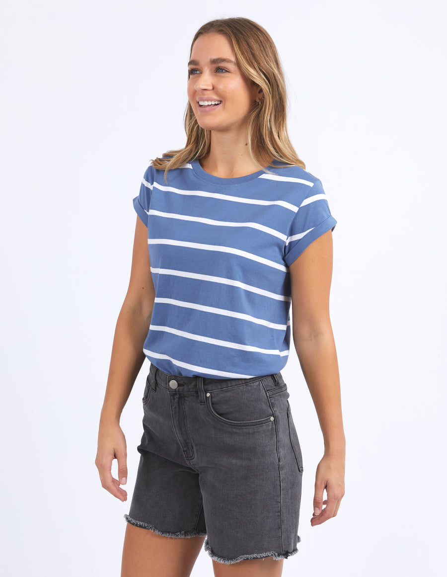 Foxwood II MANLY Stripe Tee - denim blue