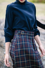 Maud Dainty II STIRLING SKIRT  - Navy/Red Check