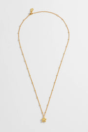 Estella Bartlett II Hand Drawn Star Pendant on Beaded Chain Necklace - Gold