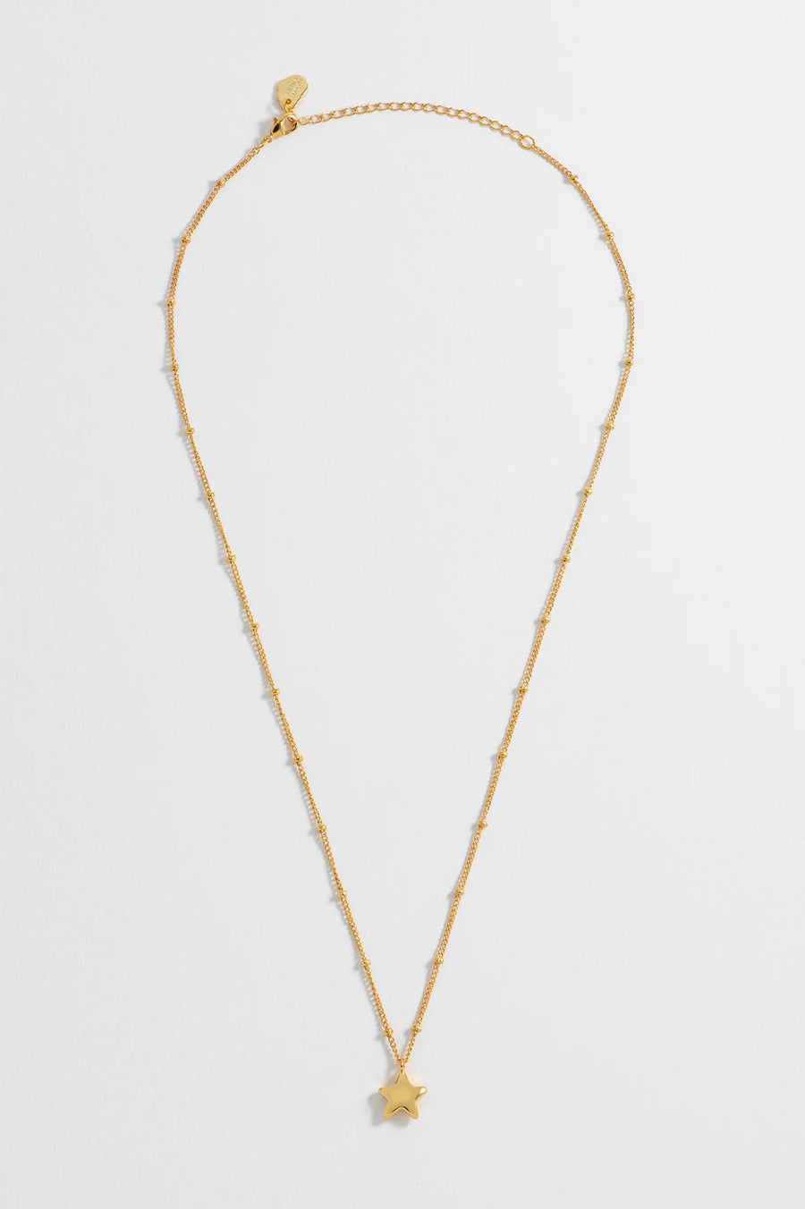 Estella Bartlett II Hand Drawn Star Pendant on Beaded Chain Necklace - Gold