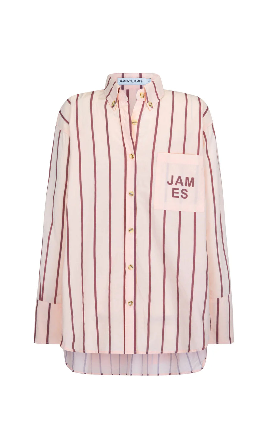 ARAMINTA JAMES II ALPINE Cotton Stripe Shirt - Light Blush