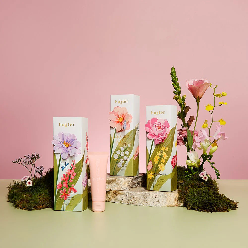 Huxter II HAND BALM Gift Box - 50ml Pink Flower - White Florals & French Pear