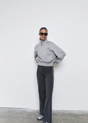 Pinky & Kamal II STRAIGHT Leg Tie Up Pant - grey stripe