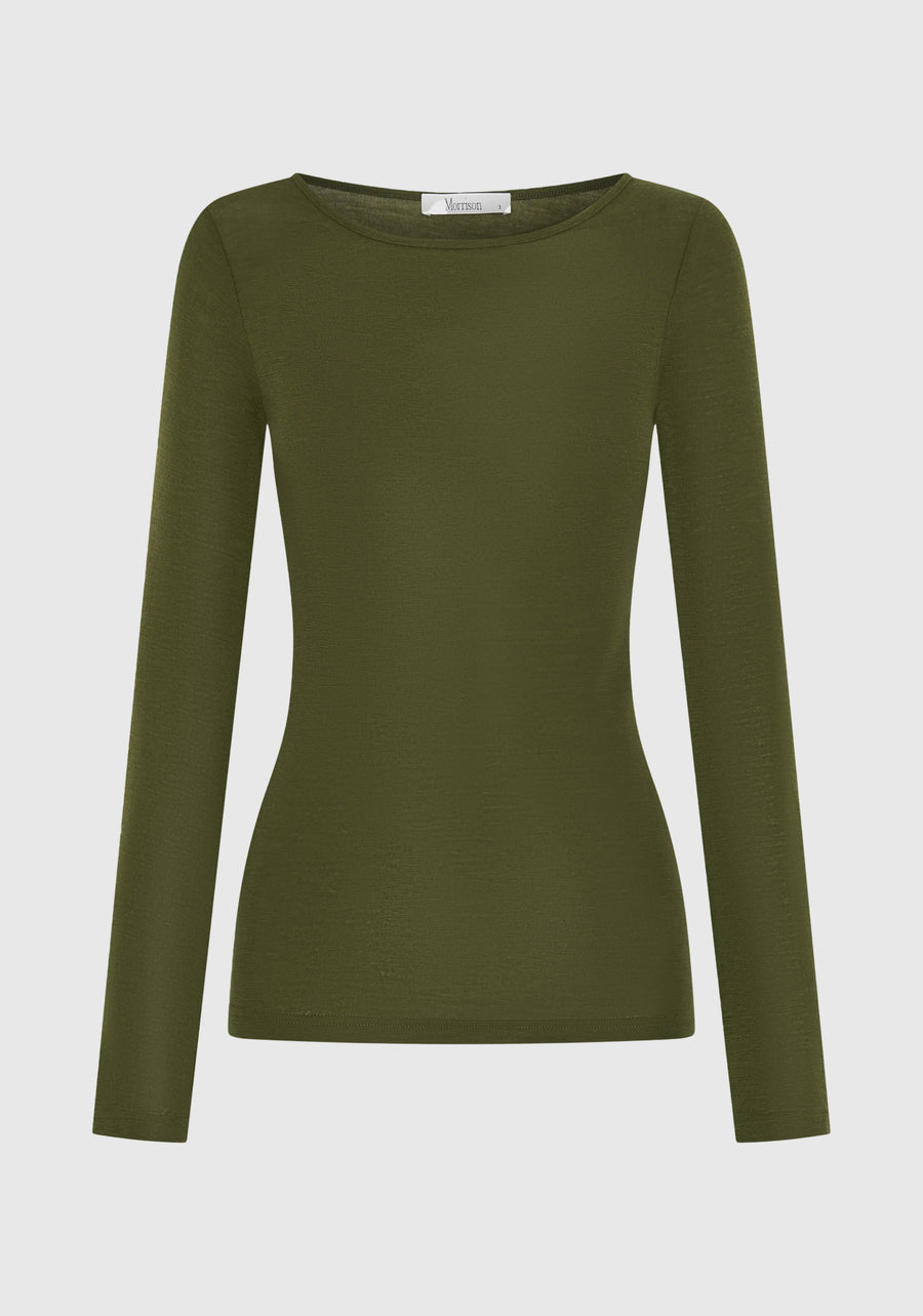 Morrison II MORRI Merino Round Neck - avocado