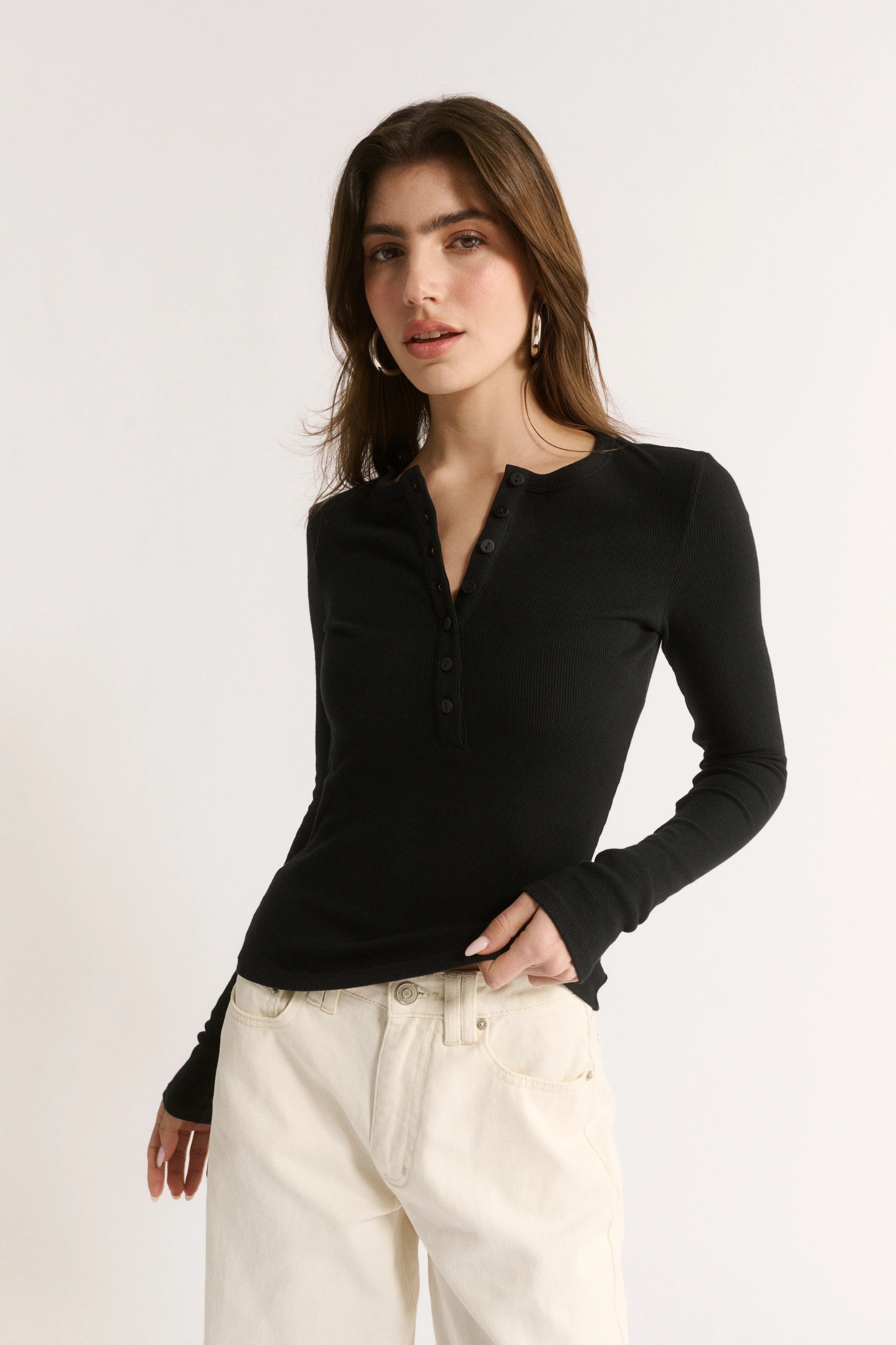 Primi II CARINA Henley L/S - black