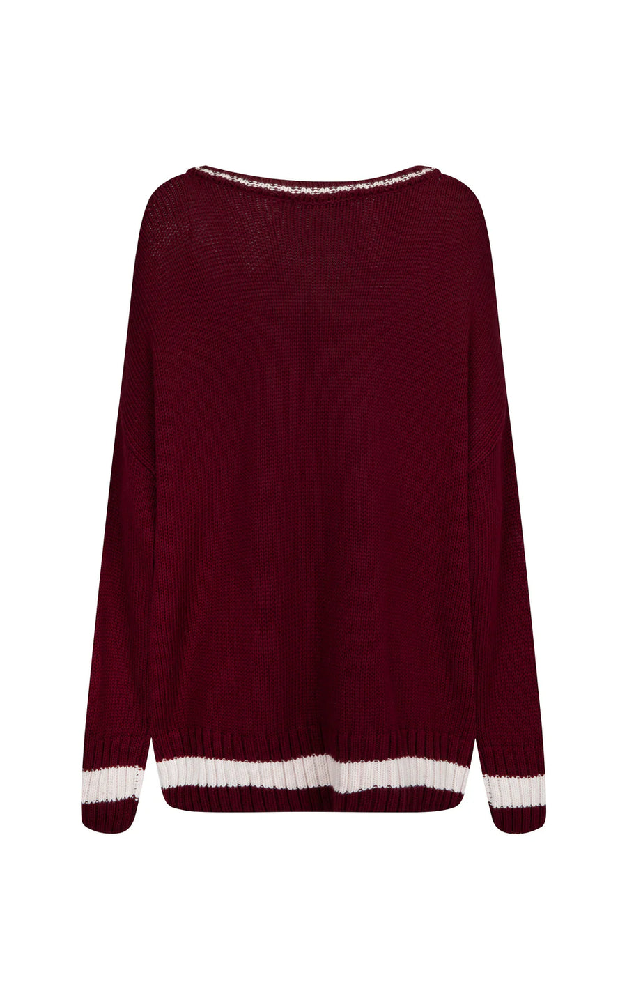 ARAMINTA JAMES II MARSEILLE Knit V-Neck Sweater - Red Wine