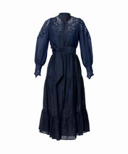 OnceWas II MIRADOR Cotton Silk Maxi Dress - Night Sky