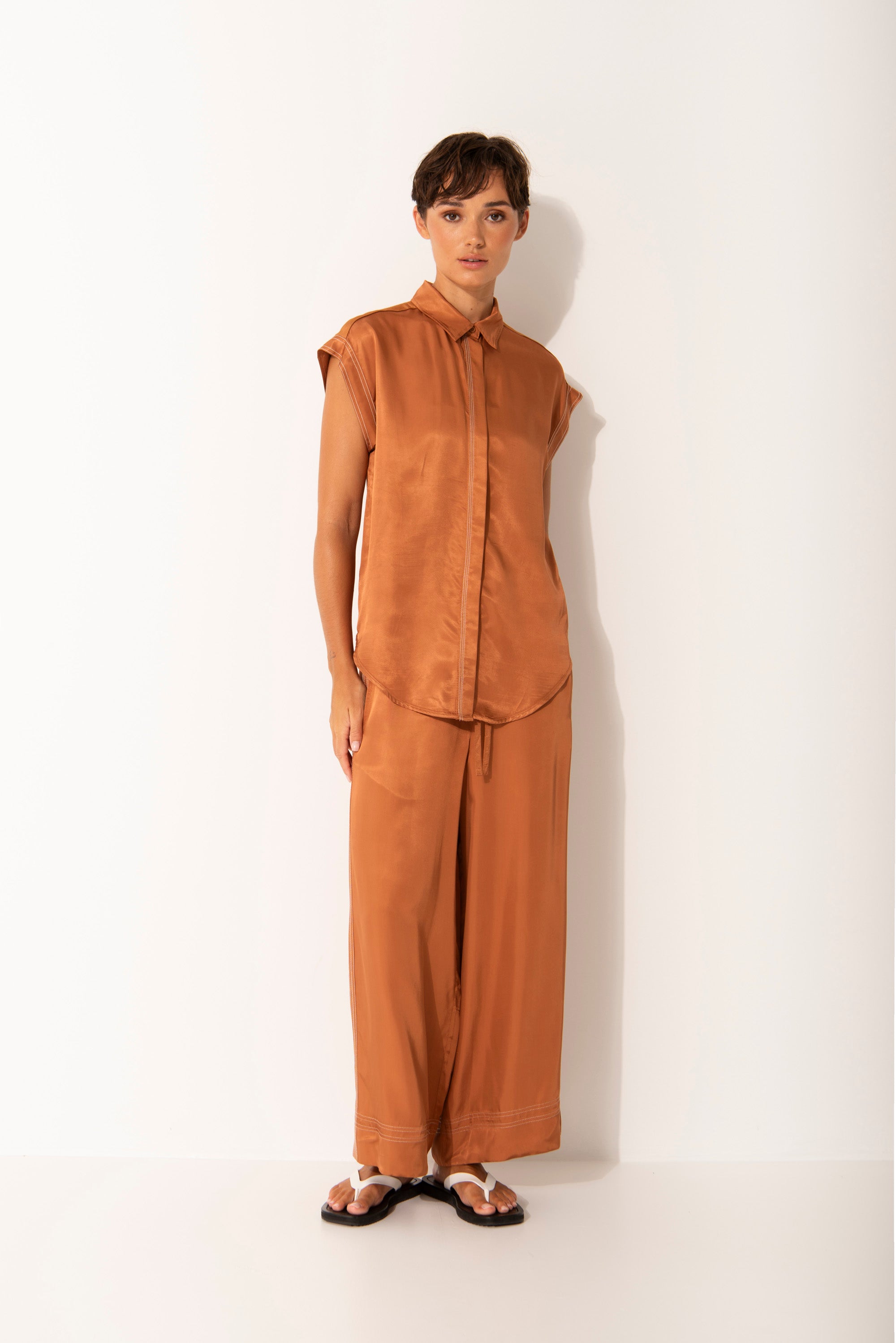 Lounge the Label II LEVANZO Shirt - Rust/White
