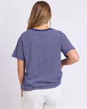 Foxwood II HUTCH STRIPE TEE - Navy