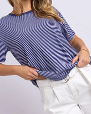 Foxwood II HUTCH STRIPE TEE - Navy
