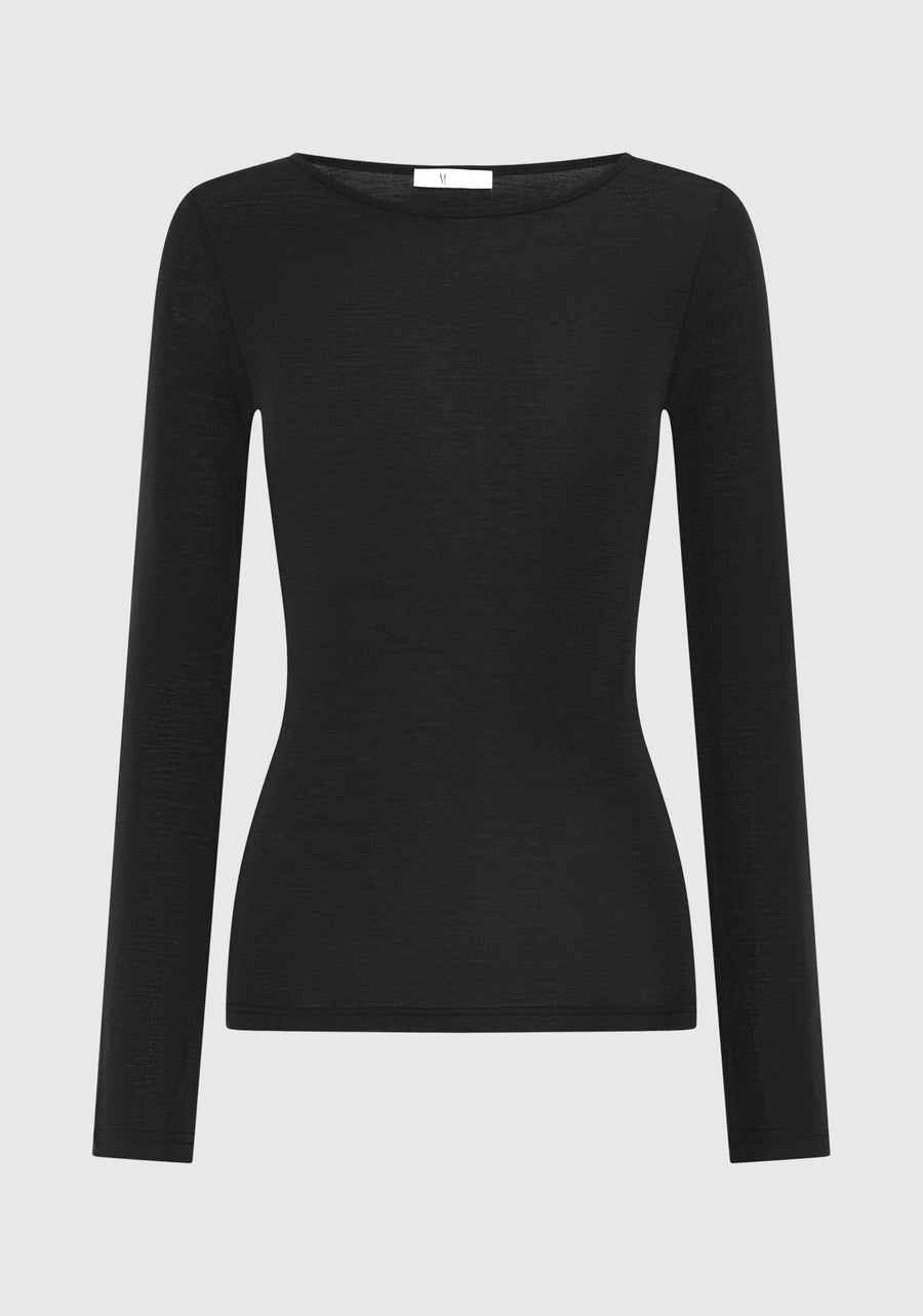 Morrison II MORRI Merino Round Neck - black