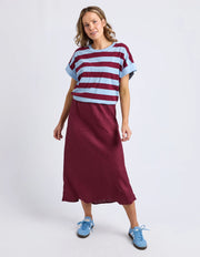 Elm Lifestyle II ELENI Bias Linen Skirt - plum