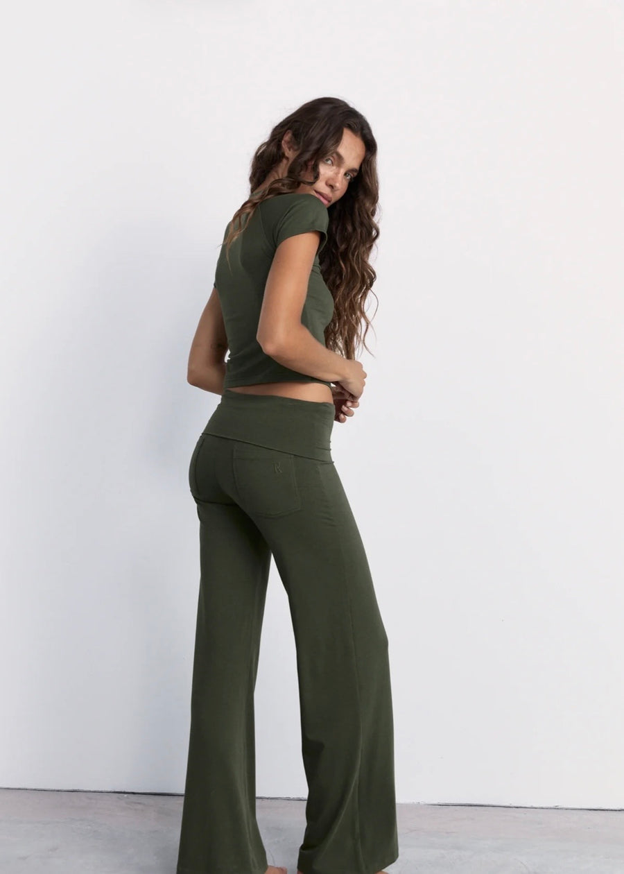 Pinky & Kamal II FULL Length YIN Flare - khaki