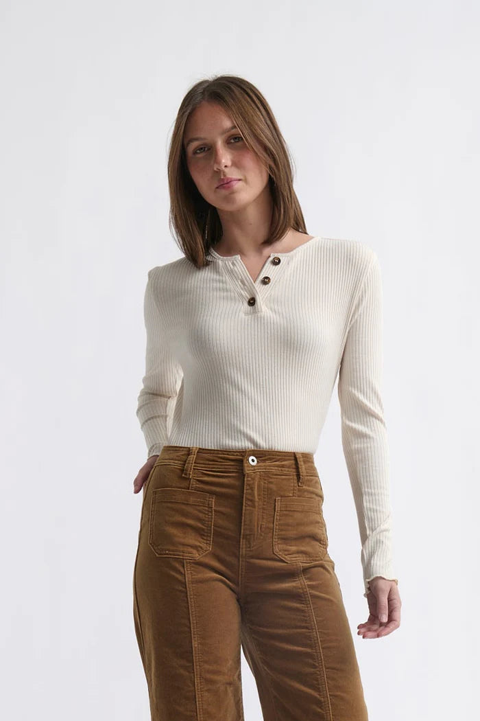 Kireina II HEATHER Ribbed Top - vanilla