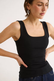PRIMI II HARMONY SQUARE NECK TANK - Black