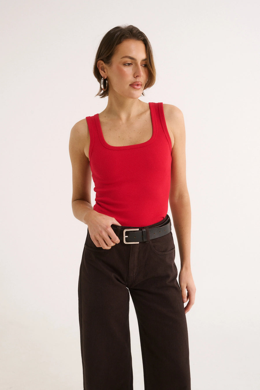 PRIMI II HARMONY SQUARE NECK TANK - Red