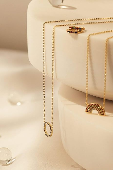 Estella Bartlett II Full Rainbow Necklace - Gold Plated