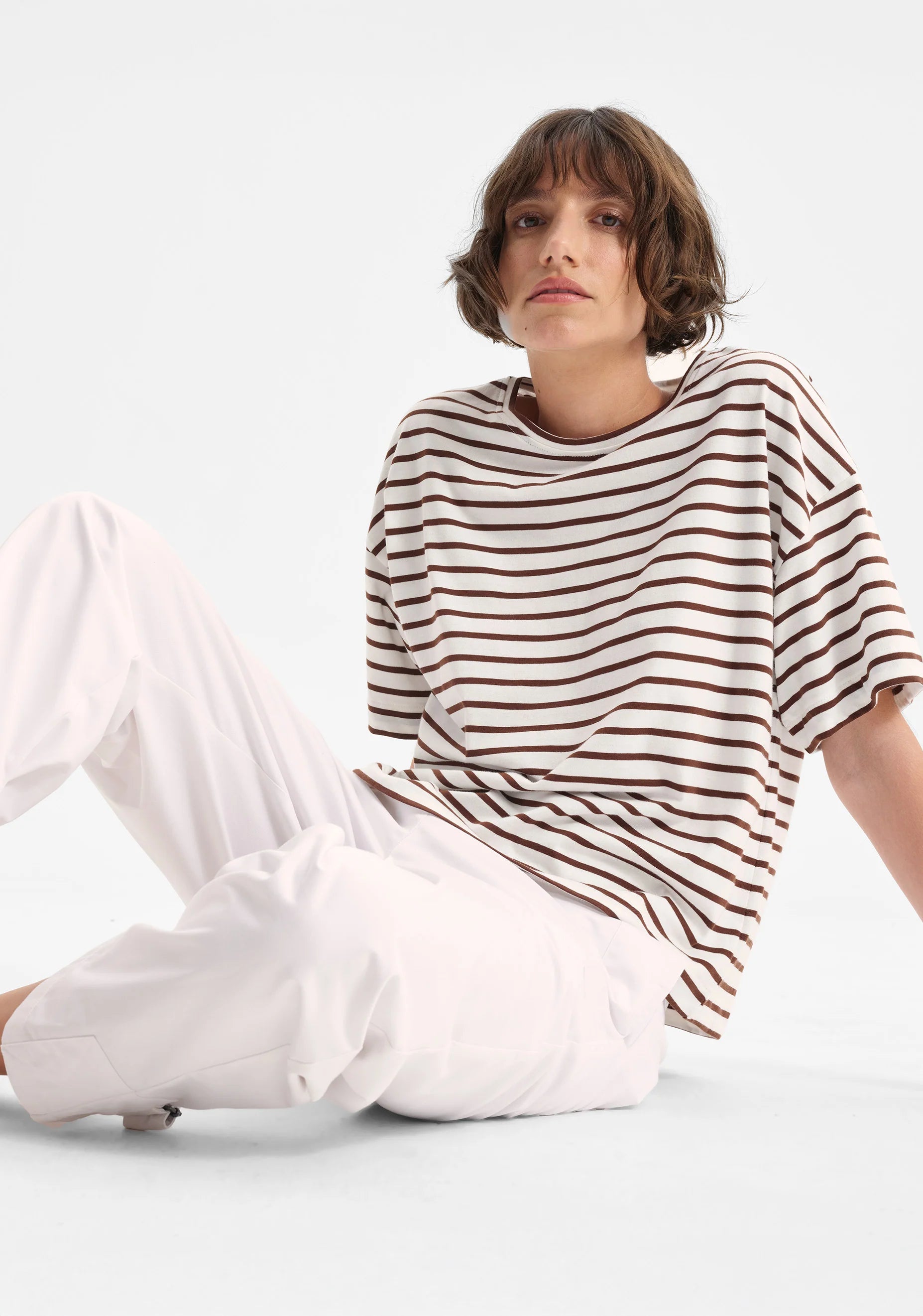 Morrison II ARCHIE Stripe Tee - Mocha/white