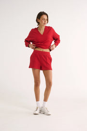 PRIMI II CHARLOTTE V NECK JUMPER - Red