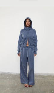 Pinky & Kamal II ACID WASH TRACK PANT - Sky