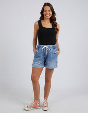 Elm Lifestyle II EMMA Relaxed Denim Short - Mid Wash