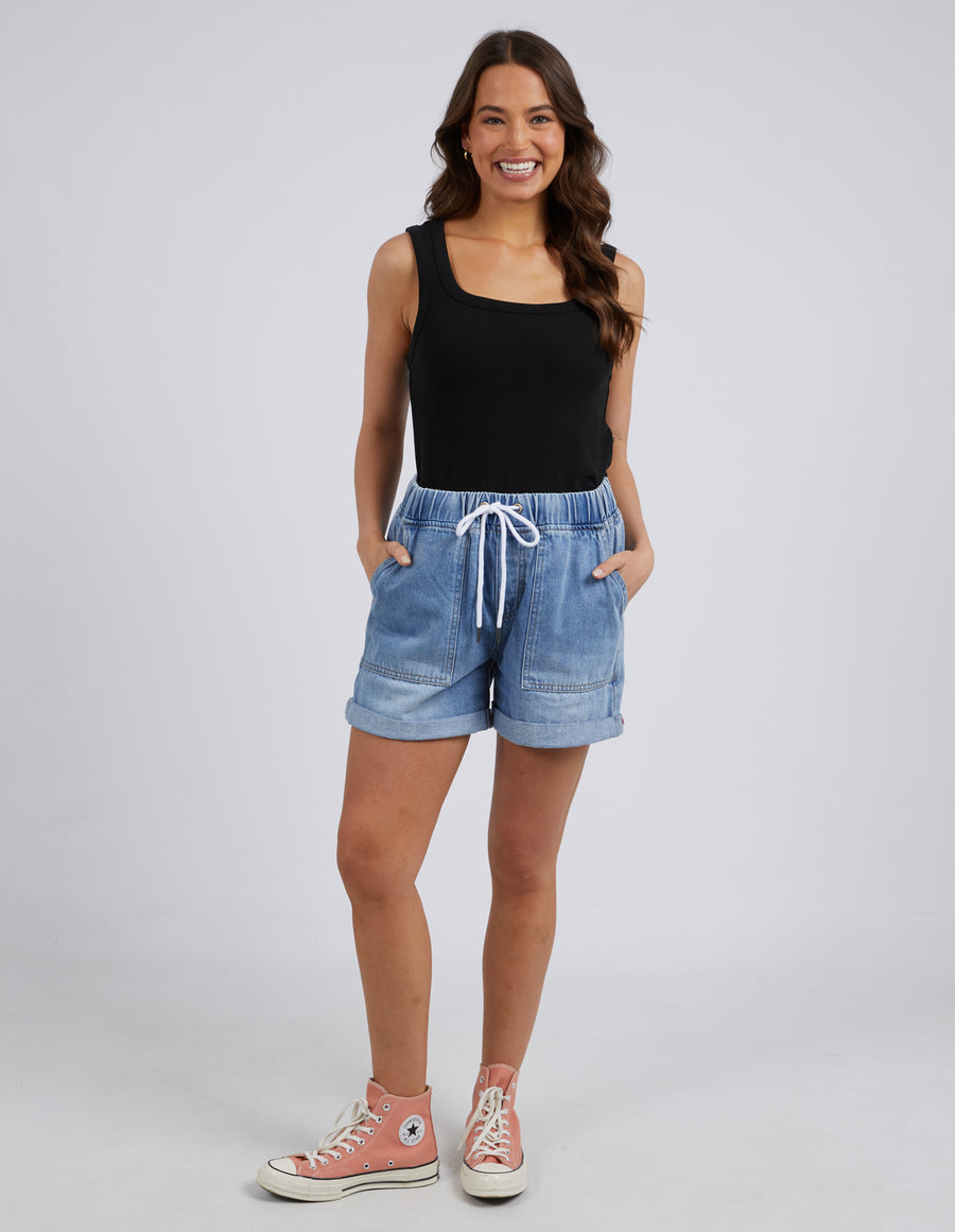 Elm Lifestyle II EMMA Relaxed Denim Short - Mid Wash