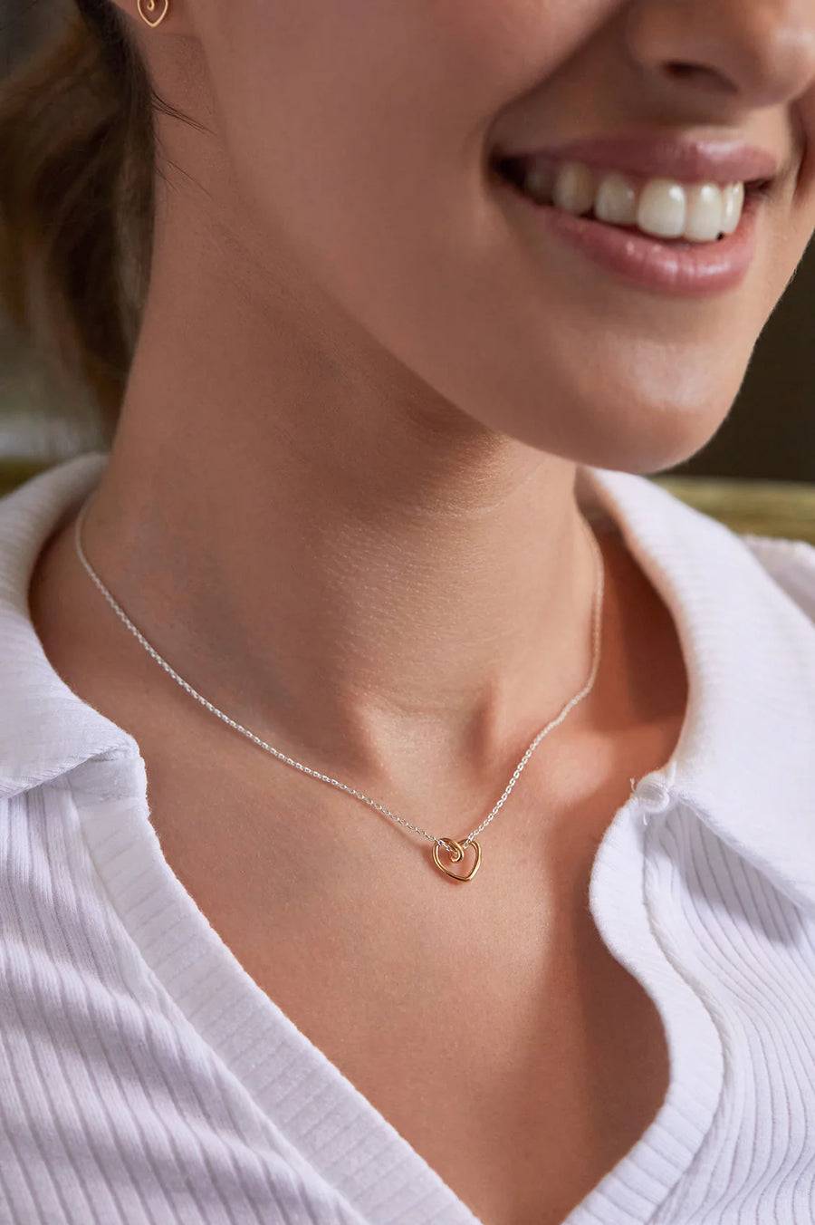 Estella Bartlett II Wire Heart Necklace - Gold