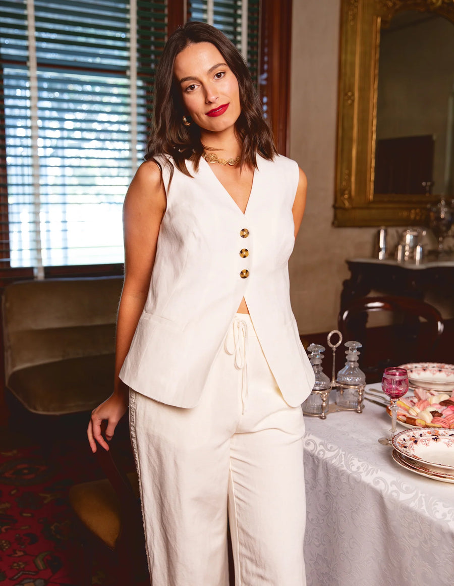 FOXWOOD II Peyton Vest - vintage white