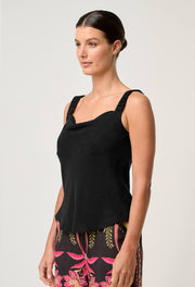 OnceWas II DELRAY Reversible Cupro Cami - Black