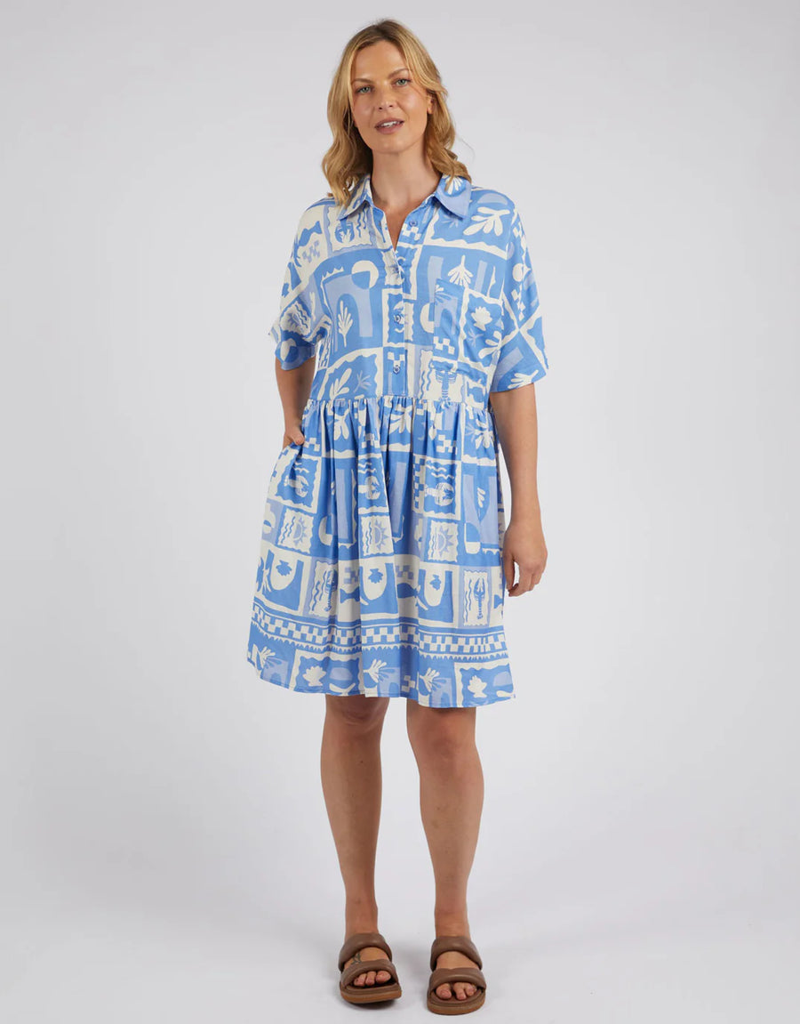 Elm Lifestyle II HOLIDAY Sun Dress - Cerulean Holiday Print