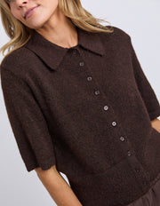 FOXWOOD II FERNIE BUTTON KNIT - coffee bean