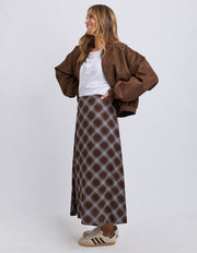 Foxwood II EDISON Check Skirt - choc