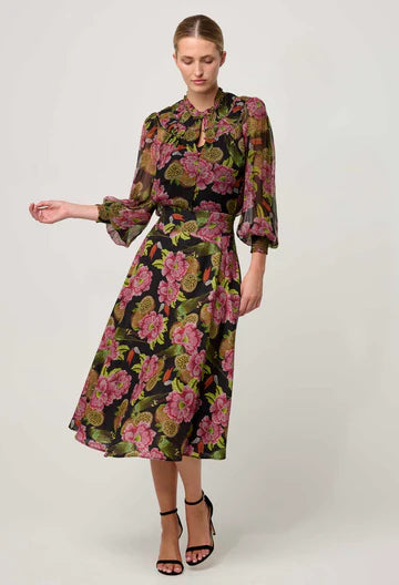 Oncewas II ESTRELLA Stitch Detail Skirt- winter granadilla