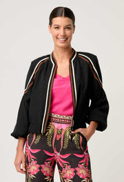 OnceWas II ARABELLA Reversible Viscose Detail Jacket - Anthos Lotos / Black