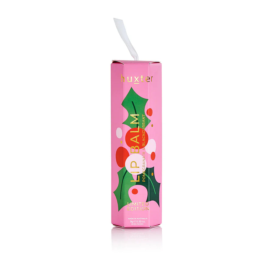 Huxter II Hanging Lip Balm 9gm - Pomegranate & Blackcurrant - Xmas Flowers Collection