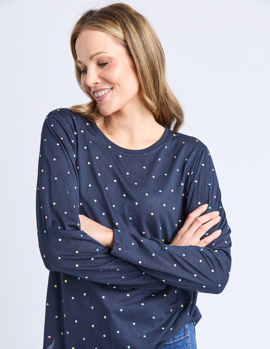 ELM Lifestyle II KAJA LONG SLEEVE TEE - Navy