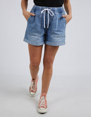 Elm Lifestyle II EMMA Relaxed Denim Short - Mid Wash