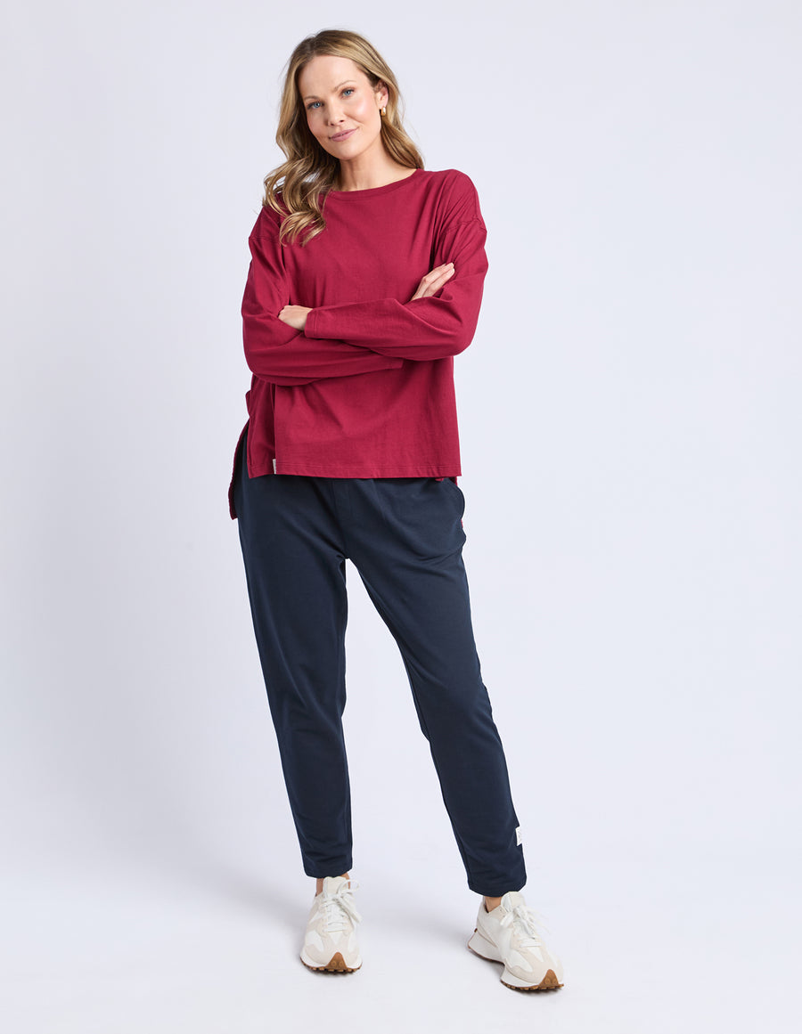Elm Lifestyle II RENEE L/S Tee - maroon