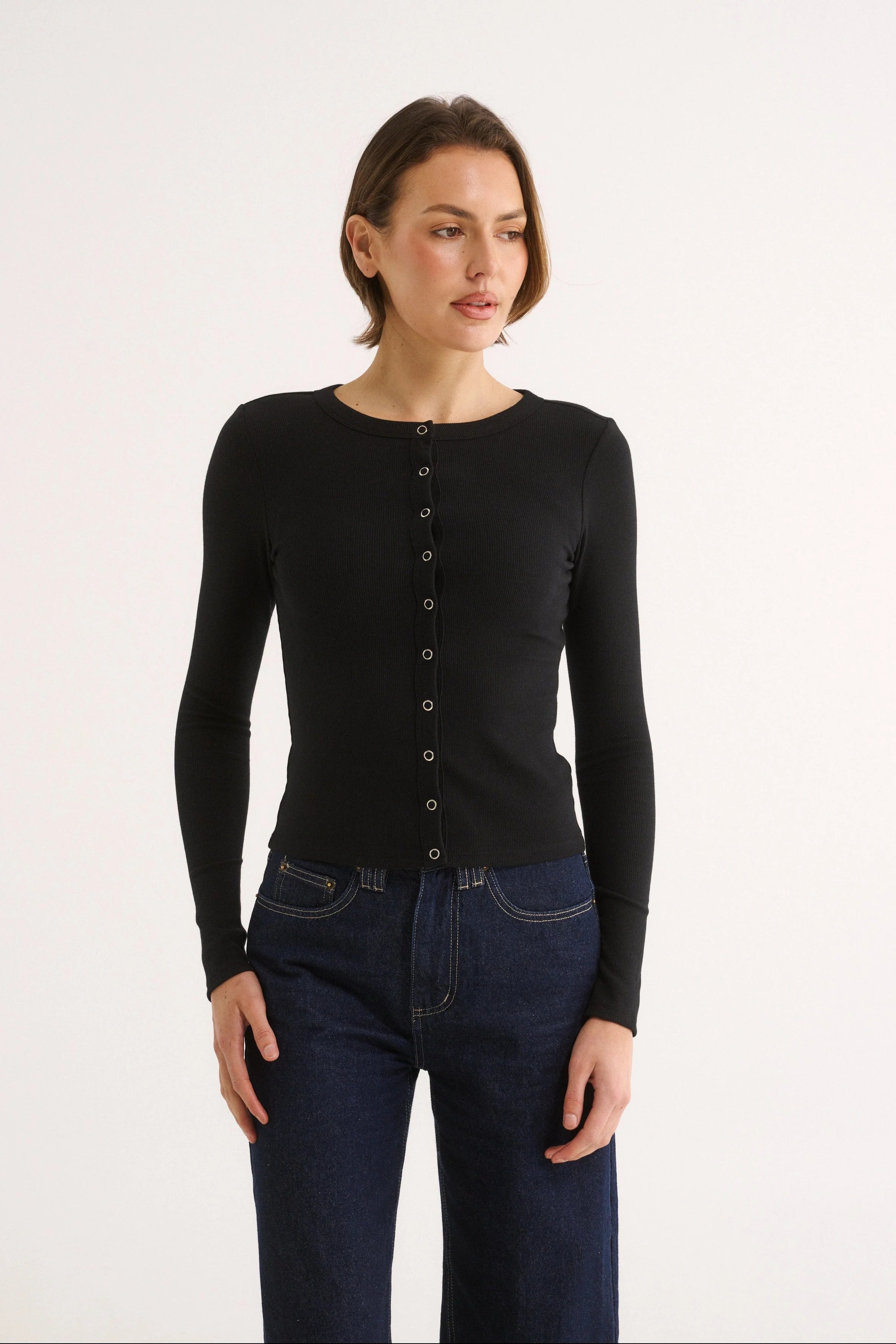 Primi II CATERINA SNAP Button Top - black