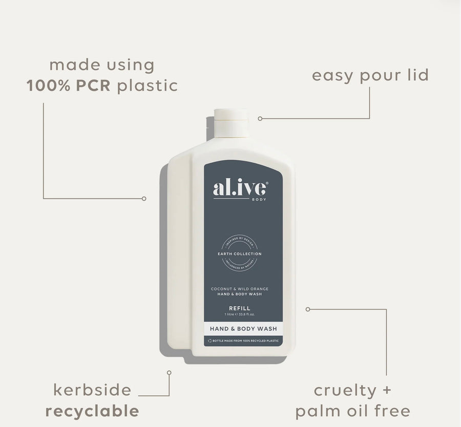 Al.ive II 1 Ltr Wash Refill - Coconut & Wild Orange