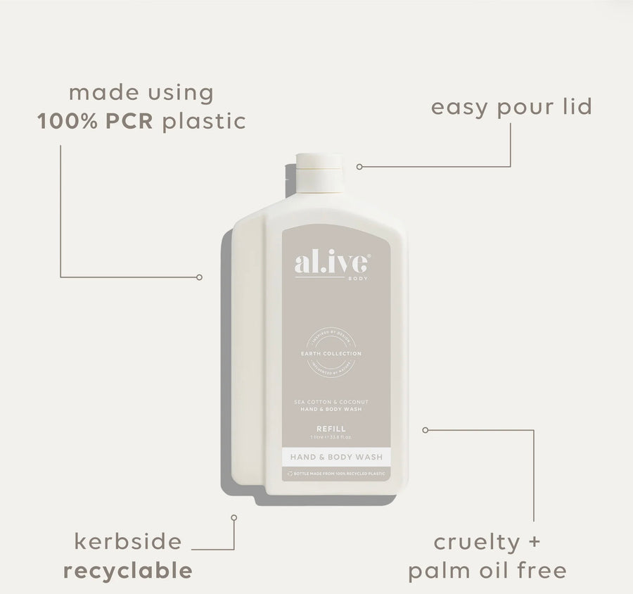 Al.ive II 1 Ltr Wash Refill - Sea Cotton & Coconut