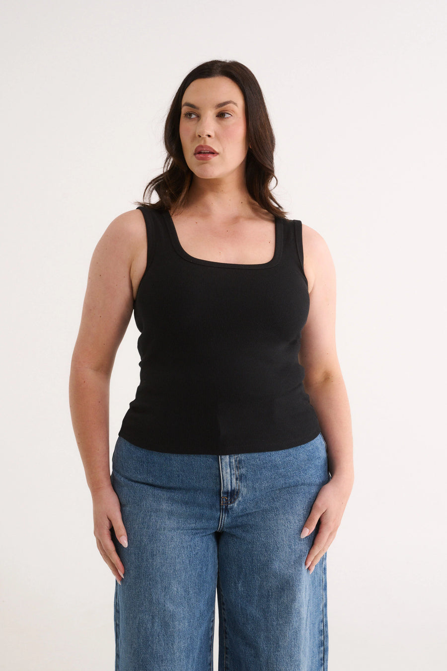 PRIMI II HARMONY SQUARE NECK TANK - Black