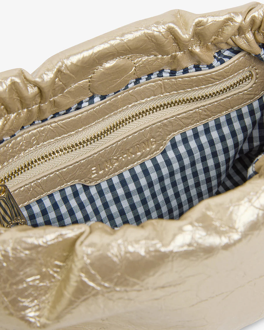 Elms & King II MONTY Crossbody bag - Light Gold Crinkle