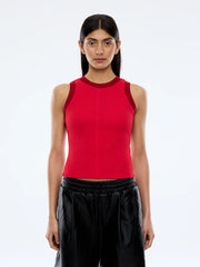 Ena Pelly II SERENA Sheer Tank - sunset red