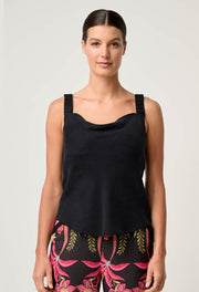 OnceWas II DELRAY Reversible Cupro Cami - Black