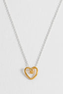 Wire Heart Necklace - Gold