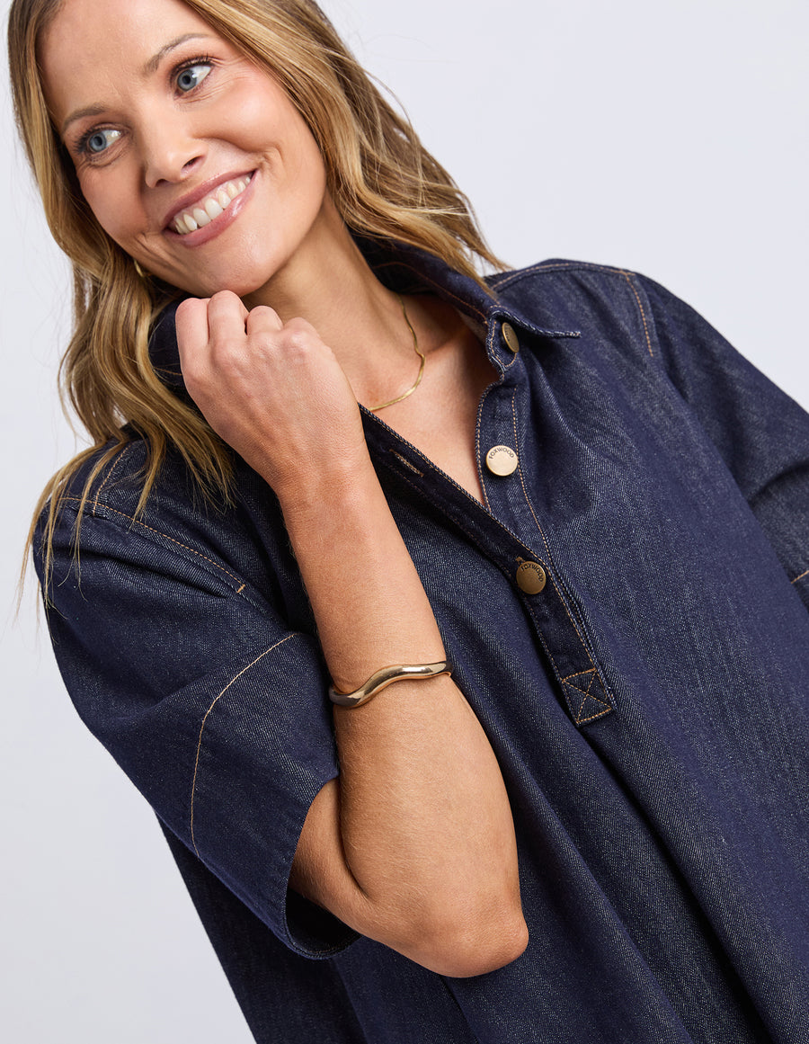 Foxwood II JULIAN Denim Dress - denim blue